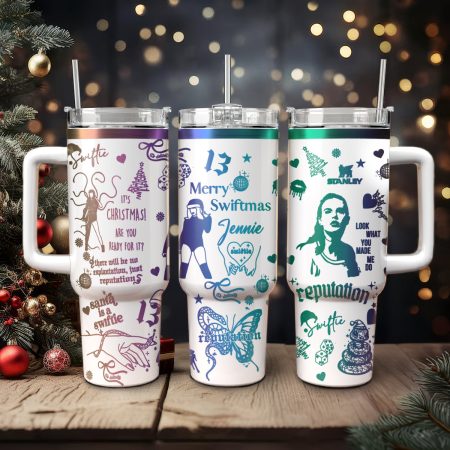 Taylor Swift Music Christmas Custom Stanley Quencher HG 30oz or 40oz Engraved  Stainless Steel Tumbler With Handle