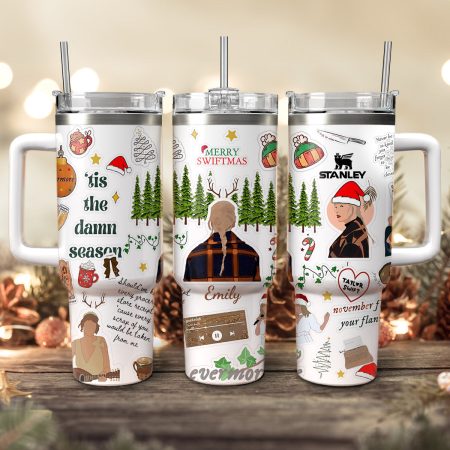 Taylor Swift Music Christmas Custom Stanley Quencher HG 30oz or 40oz Stainless Steel Tumbler With Handle