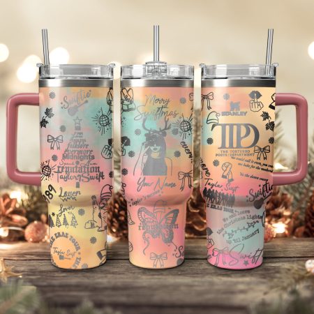 Taylor Swift Music Christmas Custom Stanley Quencher HG 30oz or 40oz Stainless Steel Tumbler With Handle