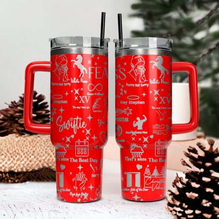 Taylor Swift Music Christmas Custom Stanley Quencher HG 30oz or 40oz Engraved  Stainless Steel Tumbler With Handle