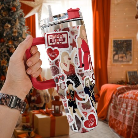 Taylor Swift Music Christmas Custom Stanley Quencher HG 30oz or 40oz Stainless Steel Tumbler With Handle