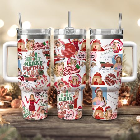 Taylor Swift Music Christmas Custom Stanley Quencher HG 30oz or 40oz Stainless Steel Tumbler With Handle