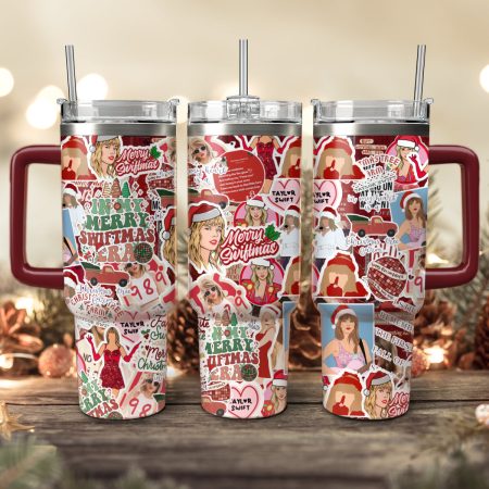 Taylor Swift Music Christmas Custom Stanley Quencher HG 30oz or 40oz Stainless Steel Tumbler With Handle