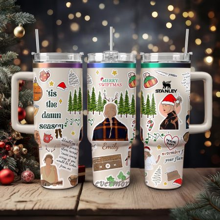 Taylor Swift Music Christmas Custom Stanley Quencher HG 30oz or 40oz Stainless Steel Tumbler With Handle