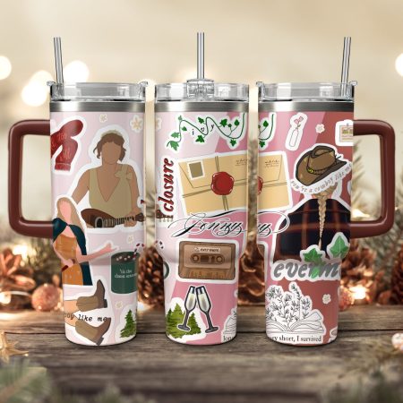 Taylor Swift Music Christmas Custom Stanley Quencher HG 30oz or 40oz Stainless Steel Tumbler With Handle