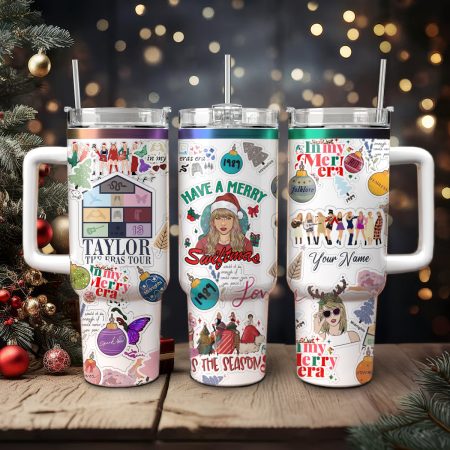 Taylor Swift Music Christmas Custom Stanley Quencher HG 30oz or 40oz Stainless Steel Tumbler With Handle