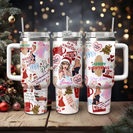 Taylor Swift Music Christmas Custom Stanley Quencher HG 30oz or 40oz Stainless Steel Tumbler With Handle