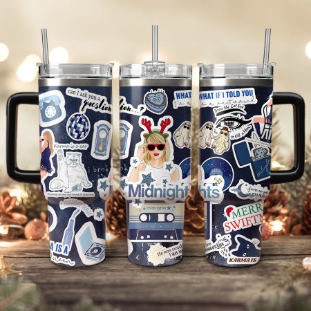 Taylor Swift Music Christmas Custom Stanley Quencher HG 30oz or 40oz Stainless Steel Tumbler With Handle