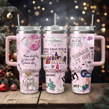 Taylor Swift Music Christmas Custom Stanley Quencher HG 30oz or 40oz Stainless Steel Tumbler With Handle