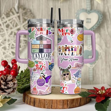 Taylor Swift Music Christmas Custom Stanley Quencher HG 30oz or 40oz Stainless Steel Tumbler With Handle