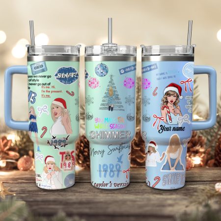Taylor Swift Music Christmas Custom Stanley Quencher HG 30oz or 40oz Stainless Steel Tumbler With Handle
