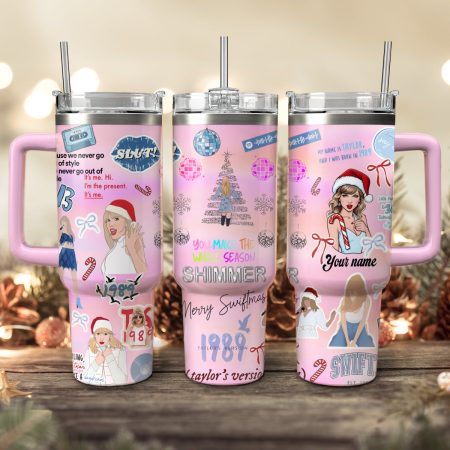 Taylor Swift Music Christmas Custom Stanley Quencher HG 30oz or 40oz Stainless Steel Tumbler With Handle
