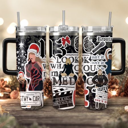 Taylor Swift Music Christmas Custom Stanley Quencher HG 30oz or 40oz Stainless Steel Tumbler With Handle