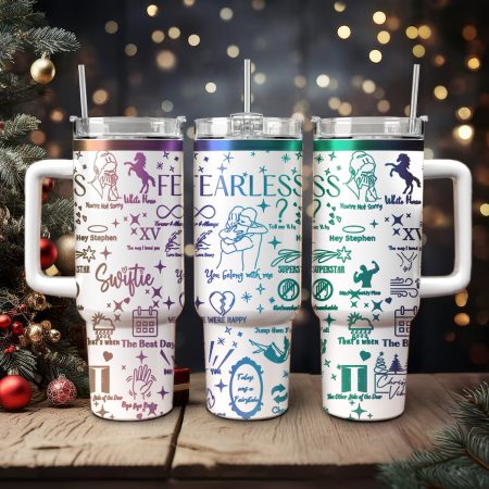 Taylor Swift Music Christmas Custom Stanley Quencher HG 30oz or 40oz Engraved  Stainless Steel Tumbler With Handle