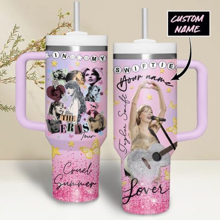 Taylor Swift Music Custom Stanley Quencher 30oz or 40oz Stainless Steel Tumbler With Handle HG With Handle