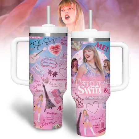 Taylor Swift Music Custom Stanley Quencher  30oz or 40oz Stainless Steel Tumbler With Handle HG Stainless Steel Tumbler With Handle