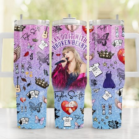 Taylor Swift Music Custom Stanley Quencher 30oz or 40oz Stainless Steel Tumbler With Handle HG