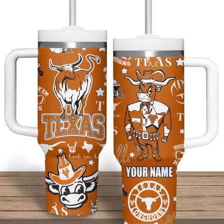 Texas Longhorns NCAA Custom Stanley Cup 40 oz 30 oz Tumbler With Handle