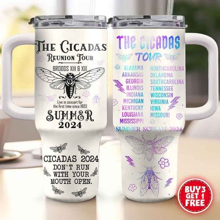 The Cicadas Reunion Tour Summer 2024 Custom Quencher Stainless Steel Custom Quencher 30oz or 40oz Stainless Steel Tumbler With Handle HG