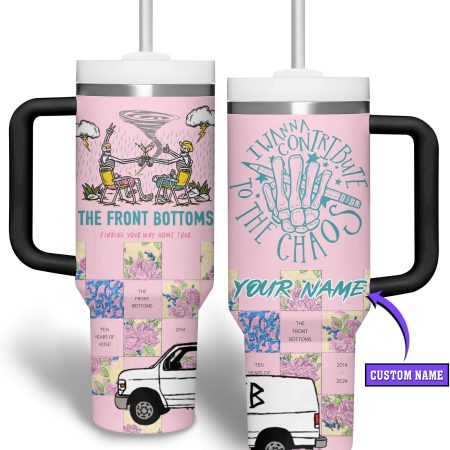 The Front Bottoms Music Custom  Quencher 40oz Stainless Steel Tumbler HG With Handle