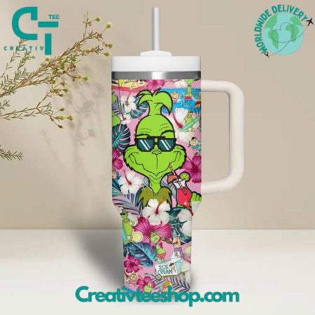 The Grinch Cartoon Custom Stanley Quencher 30oz or 40oz Stainless Steel Tumbler With Handle HG With Handle