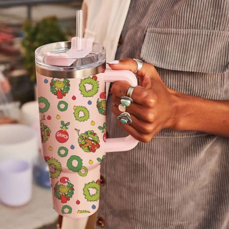 The Grinch Cartoon Custom Stanley Quencher 30oz or 30oz or 40oz Stainless Steel Tumbler With Handle HG With Handle HG