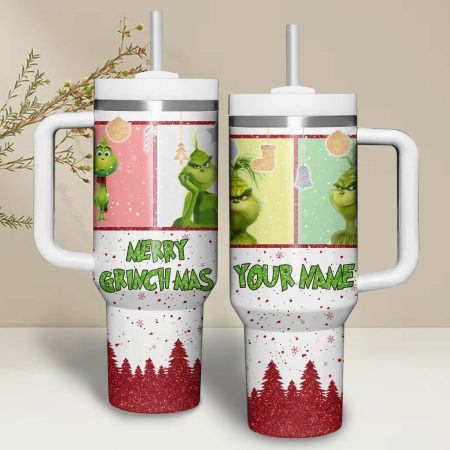 The Grinch Movies Custom Stanley Quencher 30oz or 40oz Stainless Steel Tumbler With Handle HG With Handle