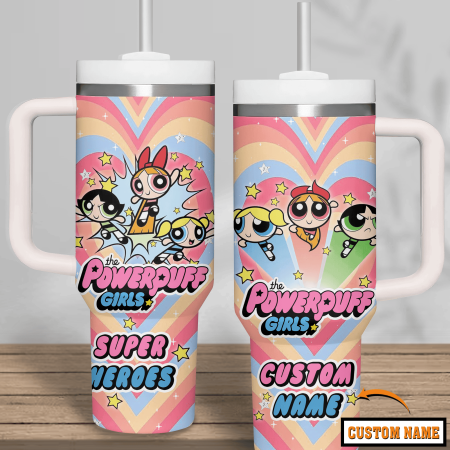 The Powerpuff Girls TV Series  Custom Quencher 30oz or 40oz Stainless Steel Tumbler With Handle HG