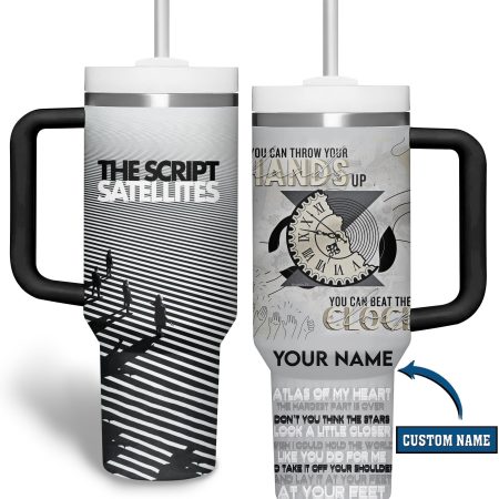 The Script Music Custom  Quencher 40oz Stainless Steel Tumbler HG With Handle