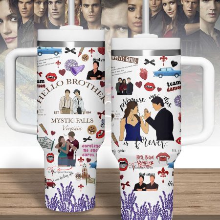 The Vampire Diaries TV Series Custom Stanley Quencher  30oz or 40oz Stainless Steel Tumbler With Handle HG Stainless Steel Tumbler With Handle