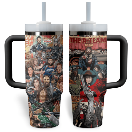 The Walking Dead TV Series Custom Stanley Quencher  30oz or 40oz Stainless Steel Tumbler With Handle HG Stainless Steel Tumbler With Handle
