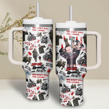 The Walking Dead TV Series Custom Stanley Quencher 30oz or 40oz Stainless Steel Tumbler With Handle HG With Handle