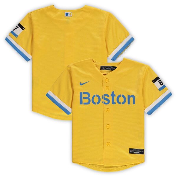 Boston Red Sox Nike Toddler MLB City Connect Replica Team Jersey – Gold –