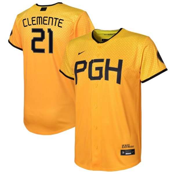 Roberto Clemente Pittsburgh Pirates Nike Toddler City Connect Replica Player Jersey – Gold –