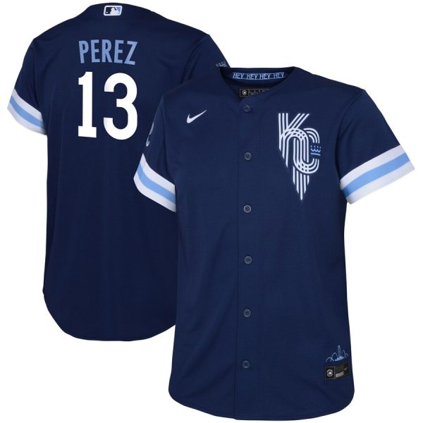 Salvador Perez Kansas City Royals Nike Toddler City Connect Replica Player Jersey – Navy –
