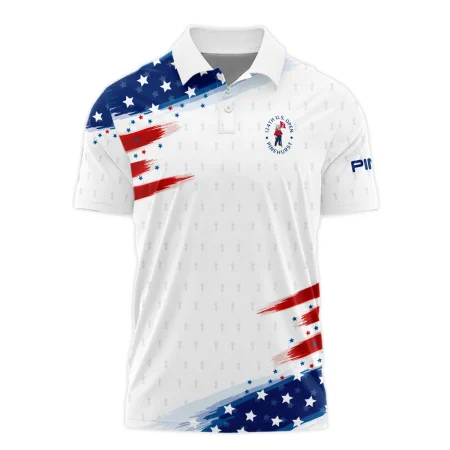 Tournament 124th U.S. Open Pinehurst Ping Polo Shirt Flag American White And Blue All Over Print Polo Shirt For Men