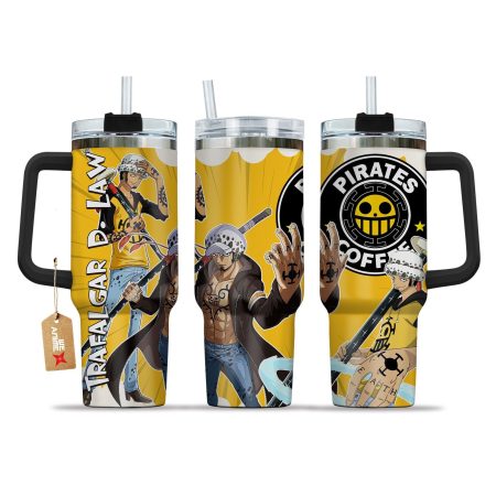 Trafalgar D Law V2 One Piece Anime  Custom Quencher 30oz or 40oz Stainless Steel Tumbler With Handle HG
