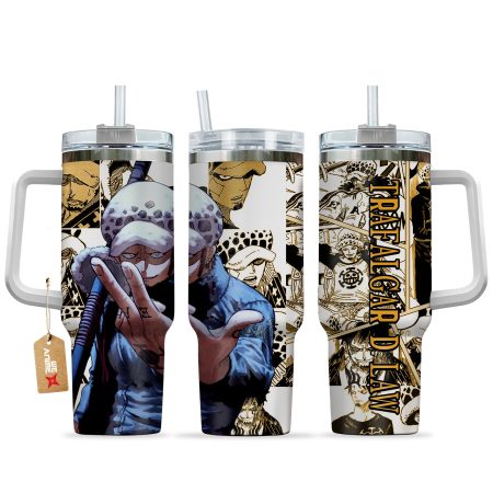 Trafalgar D. Water Law One Piece Anime  Custom Quencher 30oz or 40oz Stainless Steel Tumbler With Handle HG