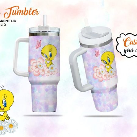 Tweety Bird Tumbler Custom Quencher 30oz or 40oz Stainless Steel Tumbler With Handle NNA
