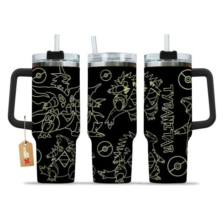 Tyranitar Pokemon Anime  Custom Quencher 30oz or 40oz Stainless Steel Tumbler With Handle HG