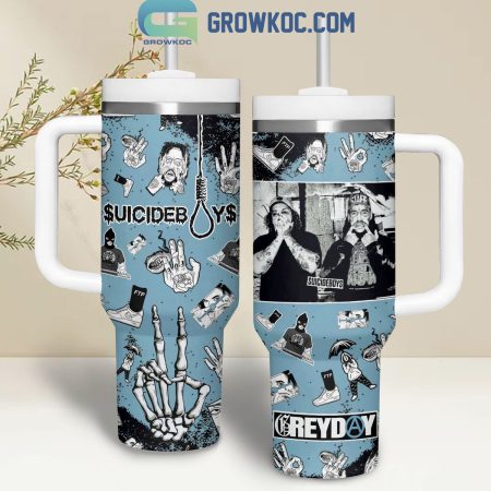 Suicideboys Grey Day Fan  30oz or 40oz Stainless Steel Tumbler With Handle HG