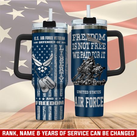 United States Air Force Custom  Quencher 30oz or 40oz Stainless Steel  Tumbler HG With Handle