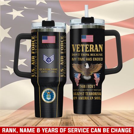 United States Air Force Custom  Quencher 30oz or 40oz Stainless Steel  Tumbler HG With Handle
