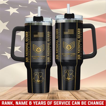 United States Air National Guard Custom  Quencher 30oz or 40oz Stainless Steel  Tumbler HG With Handle