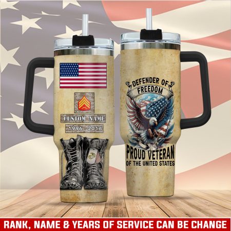 United States Marine Corps Custom  Quencher 30oz or 40oz Stainless Steel  Tumbler HG With Handle