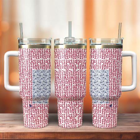USA Dog Flag Custom Stanley Cup 40 oz 30 oz Tumbler With Handle HG