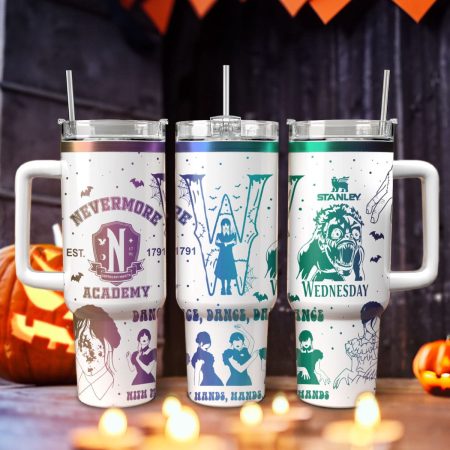 Wednesday Addams TV Series Custom Stanley Quencher HG 40oz or 30oz Engraved  Stainless Steel Tumbler With Handle