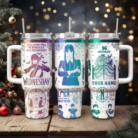 Wednesday Addams TV Series Custom Stanley Quencher HG 40oz or 30oz Engraved  Stainless Steel Tumbler With Handle