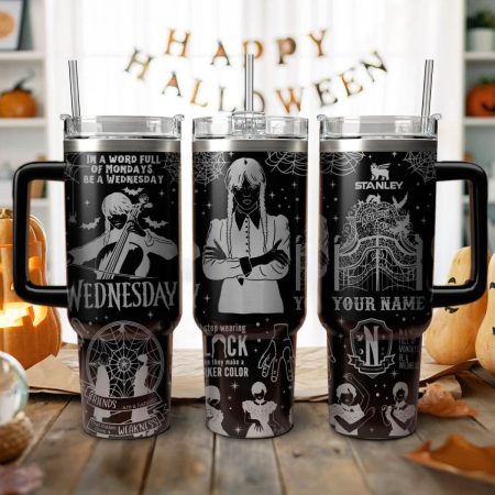 Wednesday Addams TV Series Custom Stanley Quencher HG 40oz or 30oz Engraved  Stainless Steel Tumbler With Handle