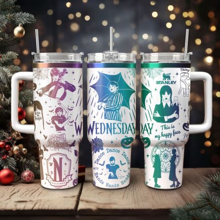 Wednesday Addams TV Series Custom Stanley Quencher HG 40oz or 30oz Engraved  Stainless Steel Tumbler With Handle